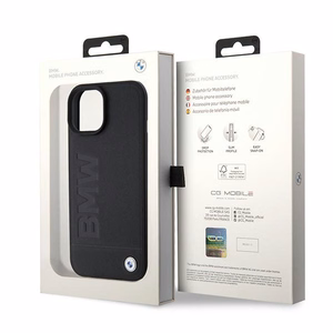 BMW BMHMP15SSLLBK iPhone 15 6.1" melns/melns Magsafe cietais apvalks Signature Logo Imprint