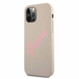 Guess GUHCP12MLSVSGP iPhone 12/12 Pro 6.1" pelēks rozā/pelēks rozā cietais apvalks Silikona Vintage