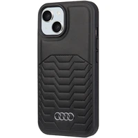 Audi Sintētiskās ādas viedtālruņa apvalks ar Magnētisko iPhone 15/14/13 - melns