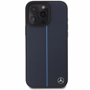 Mercedes MB Zilā Līnija ādas MagSafe viedtālruņa apvalks iPhone 16 Pro Max - Tumši zils