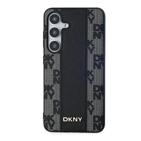 DKNY Ādas rūtainais magnētiskais apvalks Samsung Galaxy S24 - melns