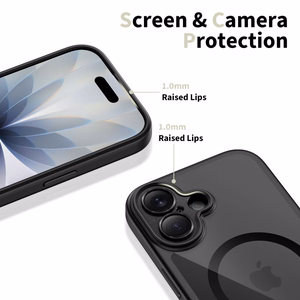 Tech-Protect Magpeak Magsafe CC futrālis iPhone 17 - caurspīdīgi melns