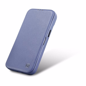 iCarer CE Premium ādas folio viedtālruņa apvalks iPhone 14 Pro Max magnētiskais atveramais ādas folio apvalks MagSafe gaiši violeta