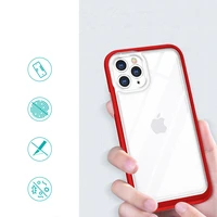  Skaidrs 3in1 vāciņš iPhone 11 Pro Max ar rāmi želejas pārklājums sarkanās krāsas