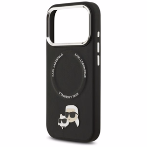 Karl Lagerfeld Karl & Choupette Pins MagSafe apvalks viedtālrunim iPhone 17 Pro Max - melns