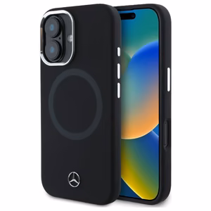 Mercedes MEHMP16S23SUTTK iPhone 16 6.1" melns/melns cietais apvalks Silikona Tonālais Logotips MagSafe