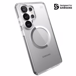 Speck Presidio Perfect-Clear Magnet vāciņš ierīcei Samsung Galaxy S26 Ultra, “Clear / Silver” krāsā