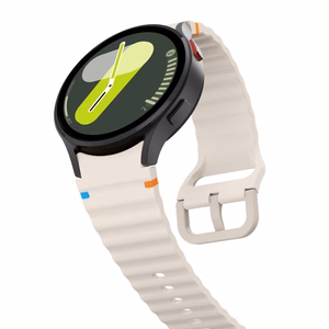 Tech-Protect силиконовый спортивный ремешок для Samsung Galaxy Watch 4 / 5 / 5 Pro / 6 / 7 / FE - бежевый