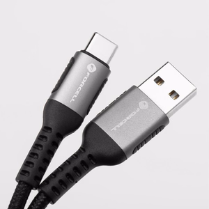 Kabelis FORCELL F-ENERGY C256 USB A uz Type-C QC4.0 3A 66W Cafule 0,5 m melns
