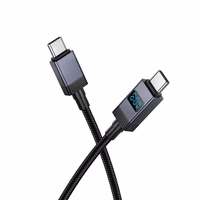 Kabelis USB C uz USB C Hoco 3A 60W ar ekrānu 1 m X118 melns