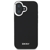 DKNY Vienkāršs sudraba logotips magnētiskais iPhone 16 viedtālruņa apvalks - melns