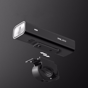 Rockbros 24710012001 priekšējais velosipēda lukturis 800 lm + USB-C - USB-A kabelis - melns