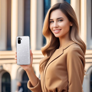 Crystal Glitter viedtālruņa apvalks Xiaomi Redmi Note 10/Note 10S/Poco M5S sudraba