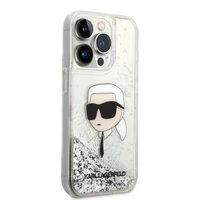 Karl Lagerfeld KLHCP14LLNKHCH iPhone 14 Pro 6.1" cietais viedtālruņa apvalks sudrabains/sudrabains Mirdzošs Karl Head