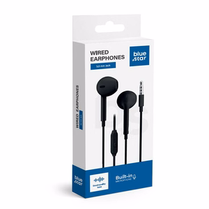 Wire earbuds Jack 3,5 mm Blue Star PA-E65 1,2 m black