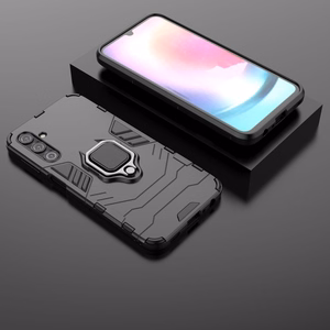 Viedtālruņa apvalks Ring Armor Samsung Galaxy A24 4G ar magnētisko turētāju un gredzenu - melns