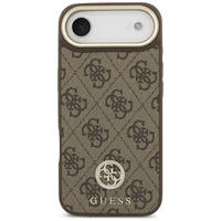 Guess 4G Strass Logo & Big Strap Metal Buttons Magnētiskais viedtālruņa apvalks iPhone Air - brūns