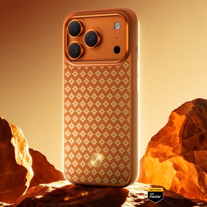 Benks Magnetic Armor Pro Armor Grid Kevlar maciņš ar metāla rāmi 600D (C.K.FL.AP.GD.F069) Iphone 17 Pro, oranžs