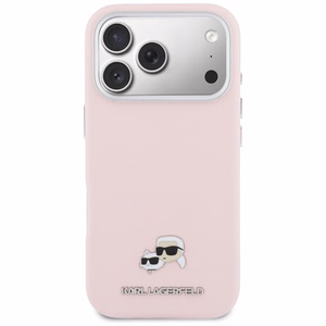 Karl Lagerfeld maciņš iPhone 17 Pro Max 6,9", HC MAGSAFE PU FW ar K&C galvas emblēmu, rozā