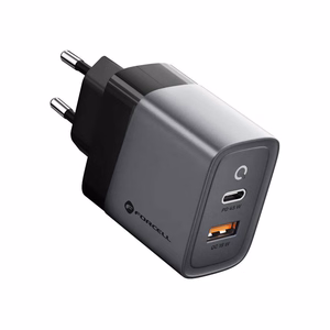 FORCELL F-ENERGY GaN VT-39 pelēks ceļojuma lādētājs Type C + USB A PD QC4.0 4A 45W ar PD