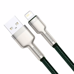 USB kabelis Lightning Baseus Cafule, 2.4A, 1m (zaļš)
