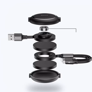 USB kabelis Baseus 3in1 melns 35cm / 120cm