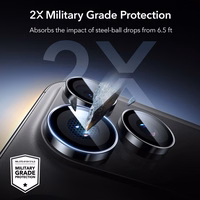 ESR Armorite kameras aizsargs iPhone 14 Pro / Pro Max / 15 Pro / Pro Max / 16 Pro / Pro Max / 17 Pro / Pro Max - melns