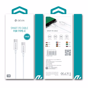 Devia kabelis Smart EC042 PD USB-C - USB-C 60W 3A balts