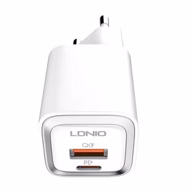 LDNIO A2318M sienas lādētājs USB, USB-C + USB-C - Lightning kabelis