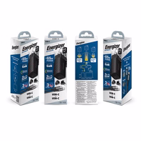 Energizer Ultimate - Multiplug EU / UK / US GaN USB-C & USB-A 65W PD mains lādētājs + USB-C kabelis (melns)