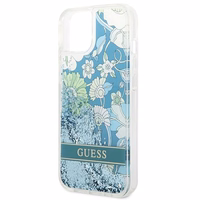 Guess GUHCP14SLFLSN iPhone 14 6.1 "zaļš cietais apvalks Flower Liquid Glitter