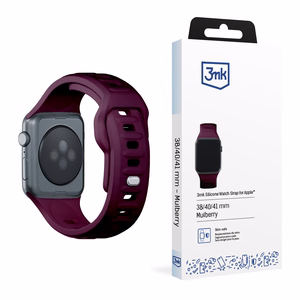 3mk silikona siksniņa Apple Watch, 38/40/41/42 mm, Mulberry, mazais izmērs