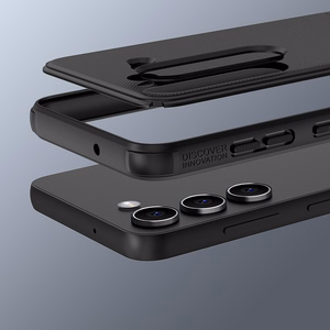 Nillkin Super Frosted Shield Pro viedtālruņa apvalks Samsung Galaxy S23+ ar statīvu sarkanā krāsā