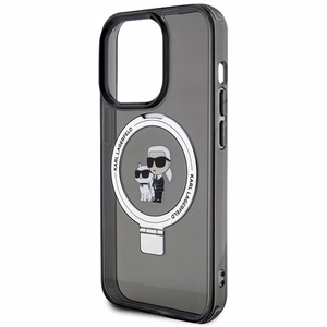 Karl Lagerfeld KLHMP15XHMRSKCK iPhone 15 Pro Max 6.7" melns ar statīvu Viedtālruņa apvalks Karl&Choupette MagSafe