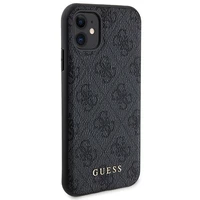 Guess 4G Metal Logo viedtālruņa apvalks komplekts iPhone 11 + 5000mAh Magnētiskā portatīvais lādētājs - melna