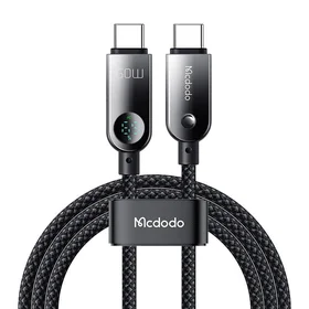 Mcdodo CA-4780 USB-C uz USB-C 60W datu kabelis 1.2m (melns)
