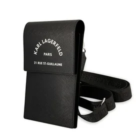 KARL LAGERFELD universālā soma mobilajam tālrunim (Embossed RSG) melna