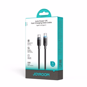 Joyroom S-A63 USB-C–USB-C kabelis, 100 W, 1,2 m, melns