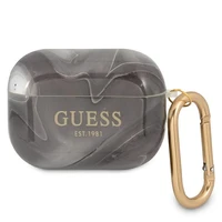 Guess GUAPUNMK AirPods Pro apvalks melns/melns Marble kolekcija