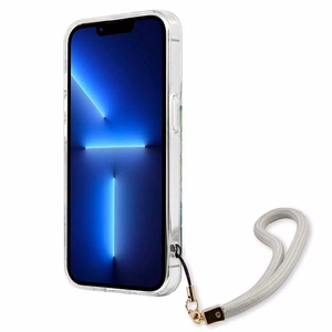 Guess GUHCP13XHFLSN iPhone 13 Pro Max 6.7" zaļš cietais viedtālruņa apvalks ar ziedu siksniņu
