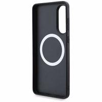 BMW ādas lielo svītru Magnētiskais viedtālruņa apvalks Samsung Galaxy S25 Edge - melns