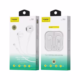 FONENG vadu austiņas T61 USB-C ar mikrofonu 1.2M balts