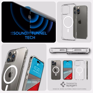 Spigen Ultra Hybrid Magnētiskais apvalks ar MagSafe iPhone 14 Pro - caurspīdīgs/balts