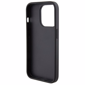 Ferrari Perforated Waves Metal Logo viedtālruņa apvalks iPhone 15 Pro - melns