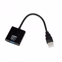 iBox IAHV01 video cable adapter HDMI Type A (Standard) VGA (D-Sub) melns