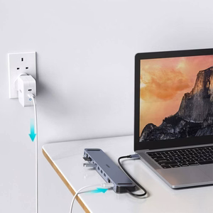 Choetech USB-C centrmezgls 11in1 100W PD pelēks (HUB-M20)