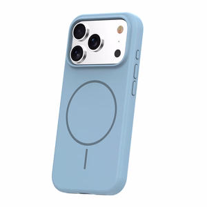 Силиконовый чехол Thin Mag для iPhone 17 Pro Max 6,9" голубой