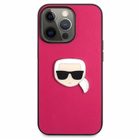 Karl Lagerfeld Ādas Ikonik Karl's Head Metāla apvalks iPhone 13 Pro / 13 6,1\" - rozā