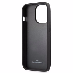 BMW ādas izliekts perforēts apvalks iPhone 13 Pro / iPhone 13 - sarkans