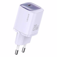 USAMS Tīkla lādētājs CC248 20W GaN USB-C Fast Charging HC Series violets CC248TC03